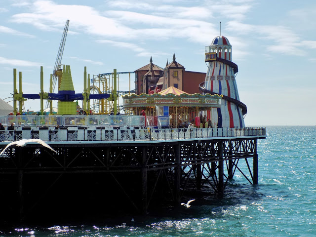 Brighton Pier seaside sea blue skies in summer Brighton Pier seaside sea blue skies in summer